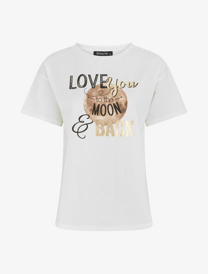 T-shirt Love you to the moon - Blanc - 1
