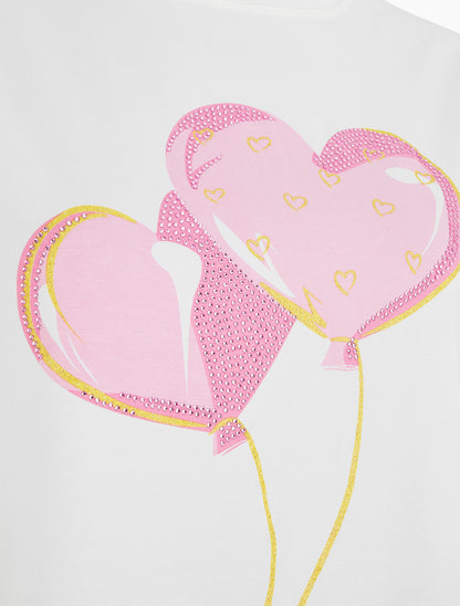 T-shirt à motif coeurs - Blanc - 3