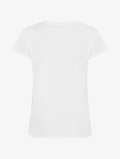 T-shirt floqué à strass et perles - Blanc - 2