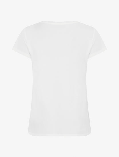 T-shirt à poche plaquée à motif floral - Blanc - 2