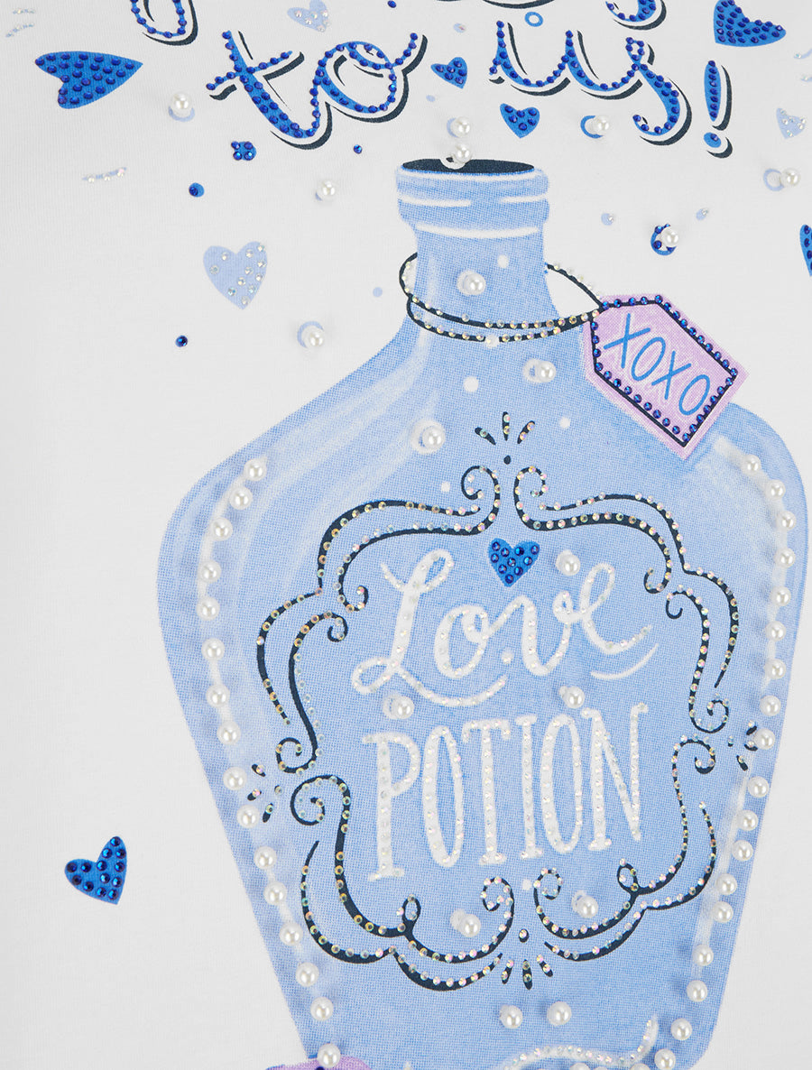 T-shirt Love potion à strass - Blanc - 3