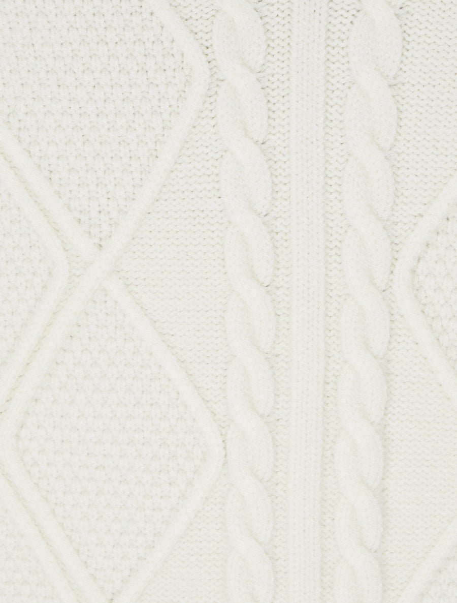 Pull sans manches droit à col V - Écru - 3