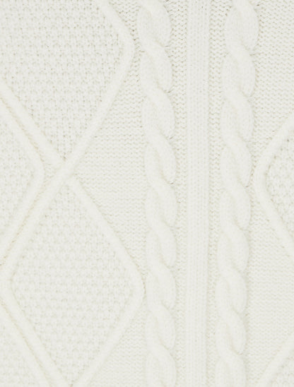 Pull sans manches droit à col V - Écru - 3