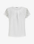 Top droit manches courtes en dentelle - Blanc - 1
