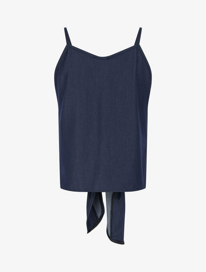 Débardeur à noeud et fines bretelles - Bleu foncé - 2