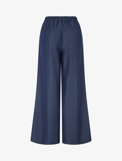Pantalon ample à dentelle - Bleu brut - 2