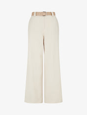 Pantalon ample à motif rayé - Beige - 1