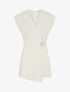Combishort style robe portefeuille à broche - Beige - 1