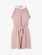 Combishort à dentelle et dos ouvert - Rose - 1