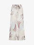 Pantalon fluide imprimé graphique - Beige - 1