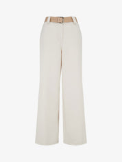Pantaloni dritti uniti elasticizzati - Beige