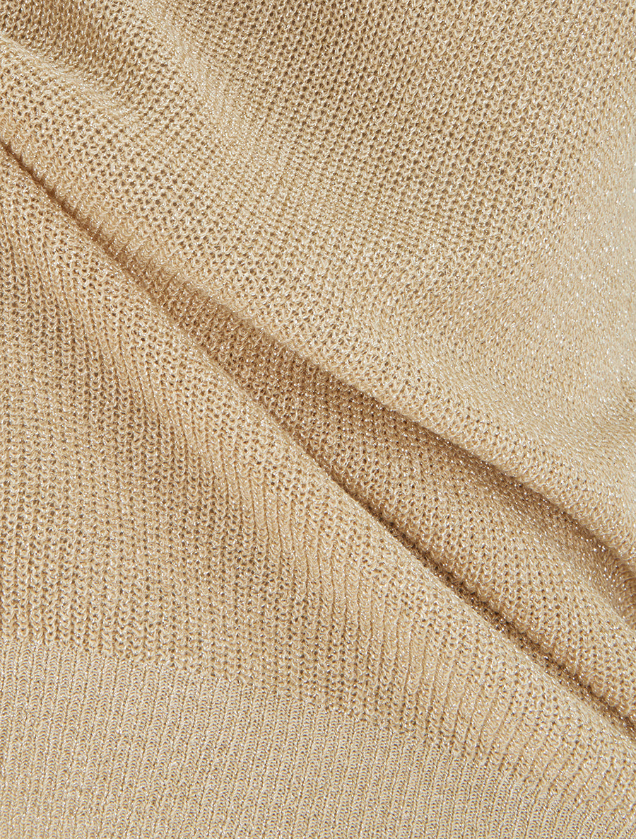 Top sans manches à maille fine irisée - Camel clair - 3