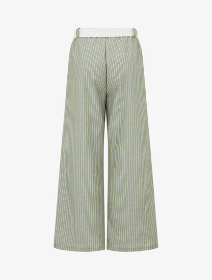 Pantalon ample à rayures - Kaki - 2