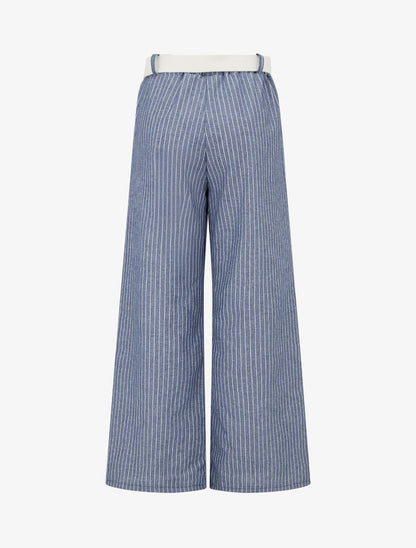Pantalon ample à rayures - Bleu - 2