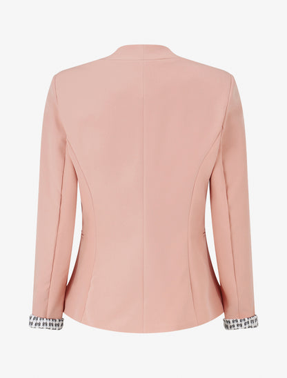 Veste droite à épaulettes - Rose poudré - 2