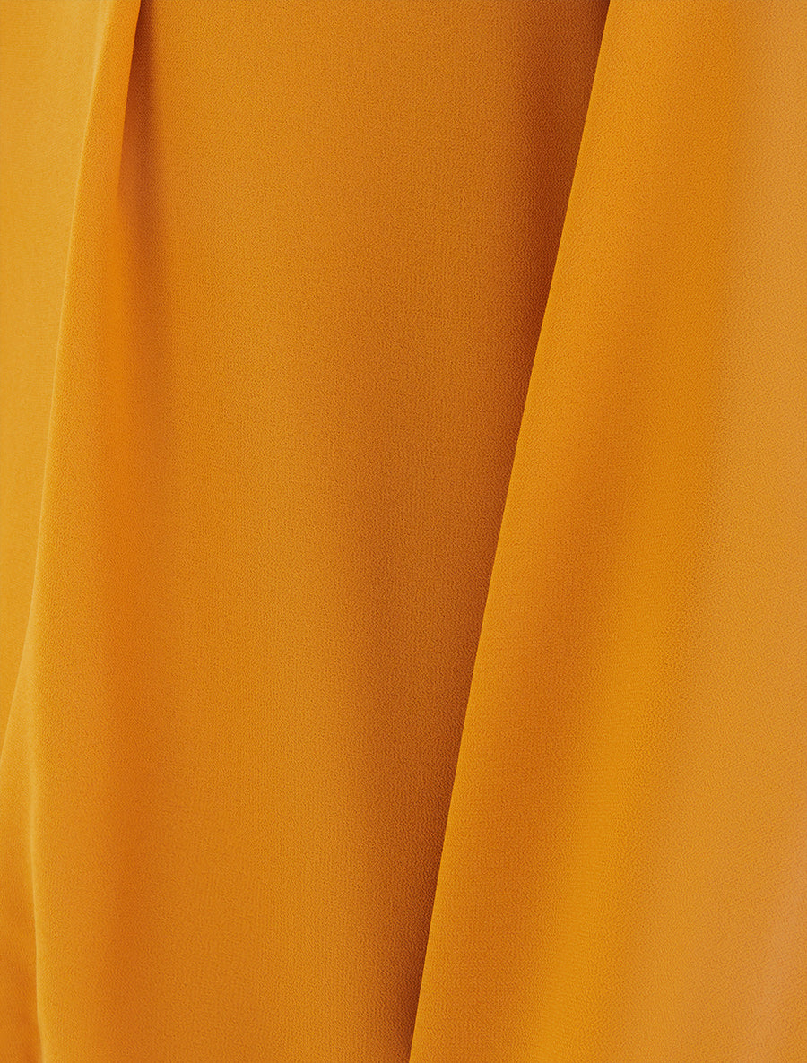 Blouse unie à poignets élastiqués - Jaune moutarde - 3