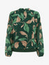 Blouse imprimé feuillage à poignets élastiqués - Vert sapin - 1