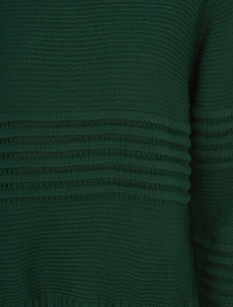 Pull à bandes en reliefs - Vert - 3