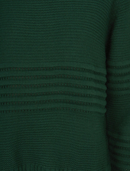 Pull à bandes en reliefs - Vert - 3