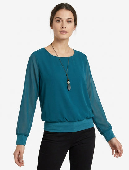 Top con maniche a pipistrello - Blu petrolio