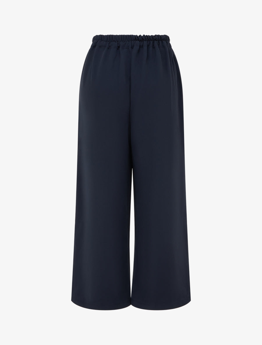 Pantalon uni droit à fermeture sur le côté - Marine - 2