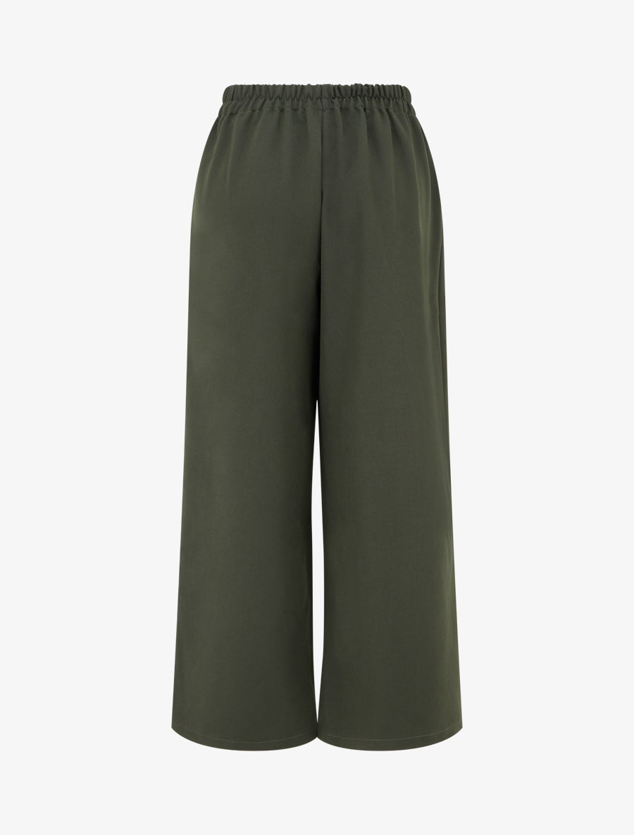 Pantalon uni droit à fermeture sur le côté - Kaki - 2