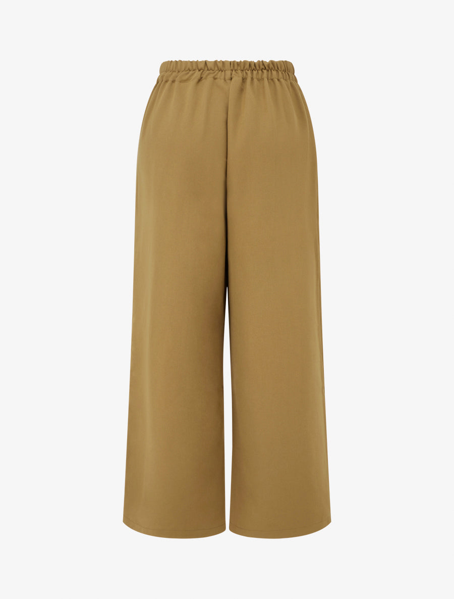 Pantalon uni droit à fermeture sur le côté - Camel - 2
