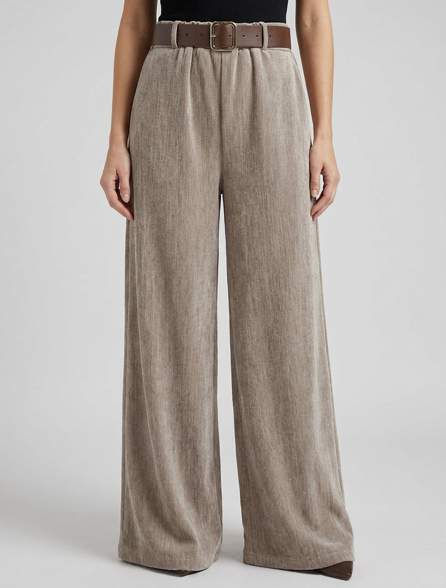 Pantaloni effetto velluto con vita elasticizzata - Talpa