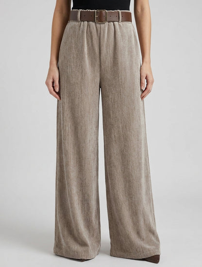 Pantaloni effetto velluto con vita elasticizzata - Talpa