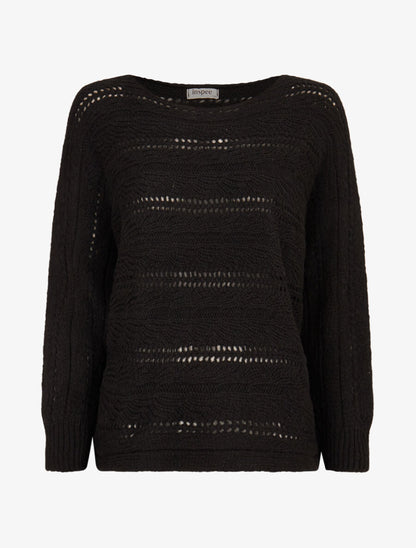 Pull dolman ajouré - Noir - 1