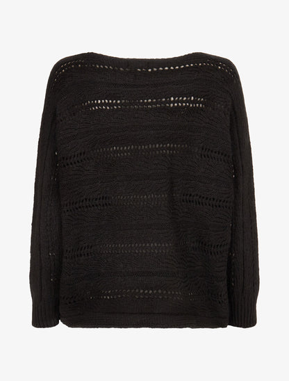 Pull dolman ajouré - Noir - 2