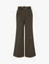 Pantalon taille haute en tissu style toile lainée - Taupe - 1
