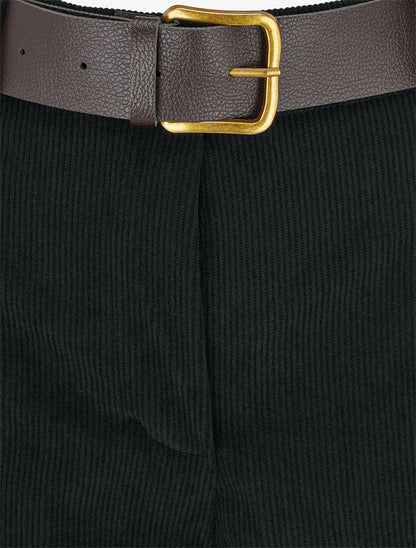 Pantalon uni côtelé - Noir - 3