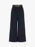 Pantalon uni côtelé - Marine - 1