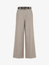 Pantalon ample uni à taille haute élastiquée - Taupe - 1