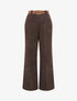 Pantalon élastiqué effet velours - Marron - 1