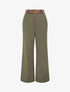 Pantalon élastiqué coupe ample - Kaki - 1
