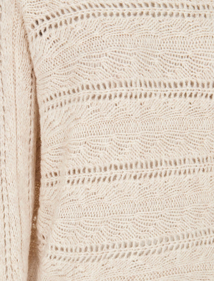 Pull dolman ajouré - Écru - 3