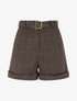 Short droit à carreaux taille haute - Marron - 1