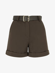 Short à revers ceinturé - Marron - 1