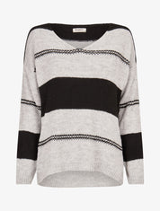 Pull basique bicolore - Noir - 1