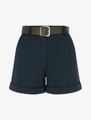 Short à revers ceinturé - Marine - 1