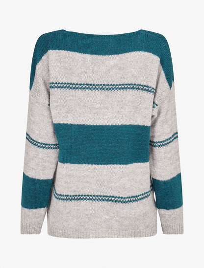 Pull basique bicolore - Bleu lagon - 2