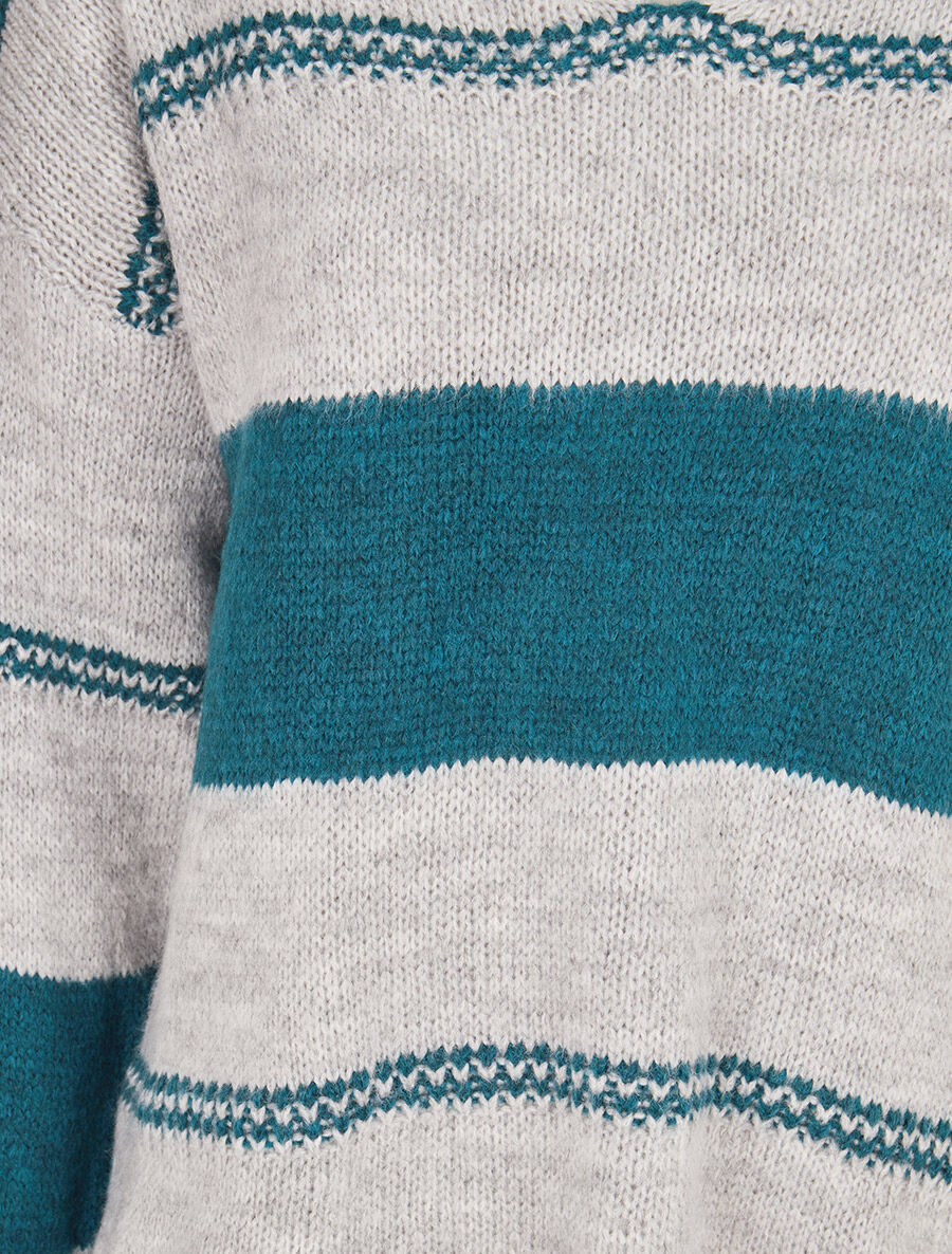 Pull basique bicolore - Bleu lagon - 3