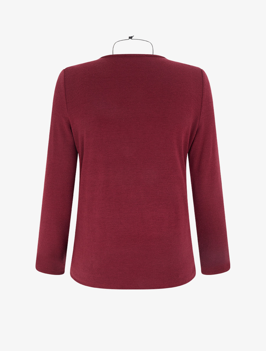 Pull style cache-coeur effet torsadé - Bordeaux - 2