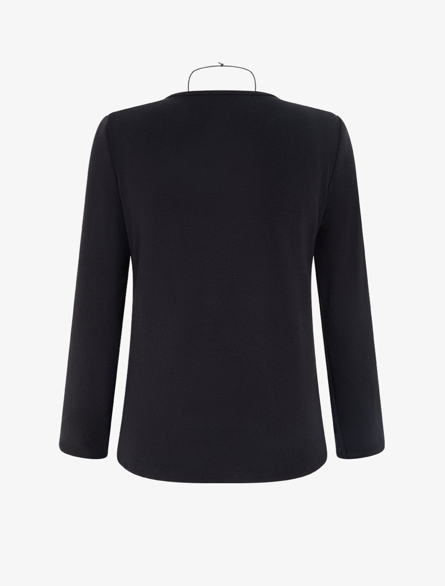 Pull style cache-coeur effet torsadé - Noir - 2