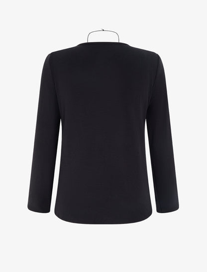 Pull style cache-coeur effet torsadé - Noir - 2