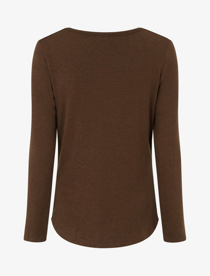 Pull fin à empiècement bijou - Marron - 2