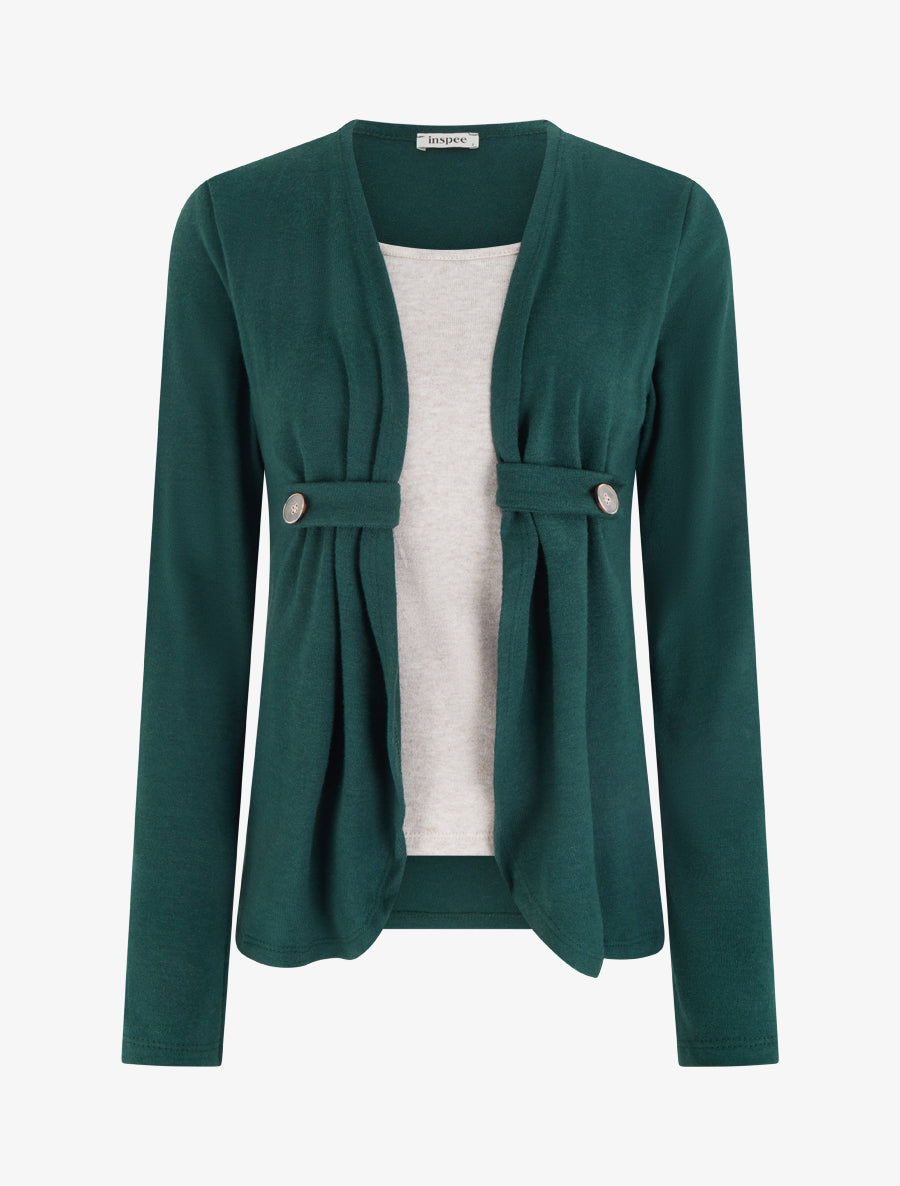 Pull style gilet en trompe l&