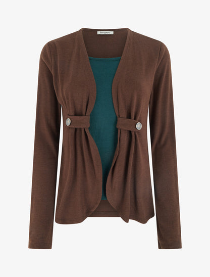 Pull style gilet en trompe l&